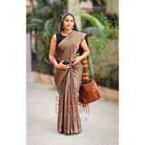 Brown Narayanpet Saree Code: HOSNB 302