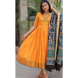 Mustard Yellow Anarkali Suit Set Code: HOSMA 111