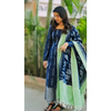 Navy Blue Ikhat Kurti Set Code: HOSIS 108