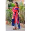 Red Ikkat Kurti Set