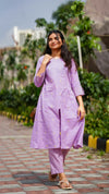 Lavender Handloom cotton co-ord set.code: HOSSL 119