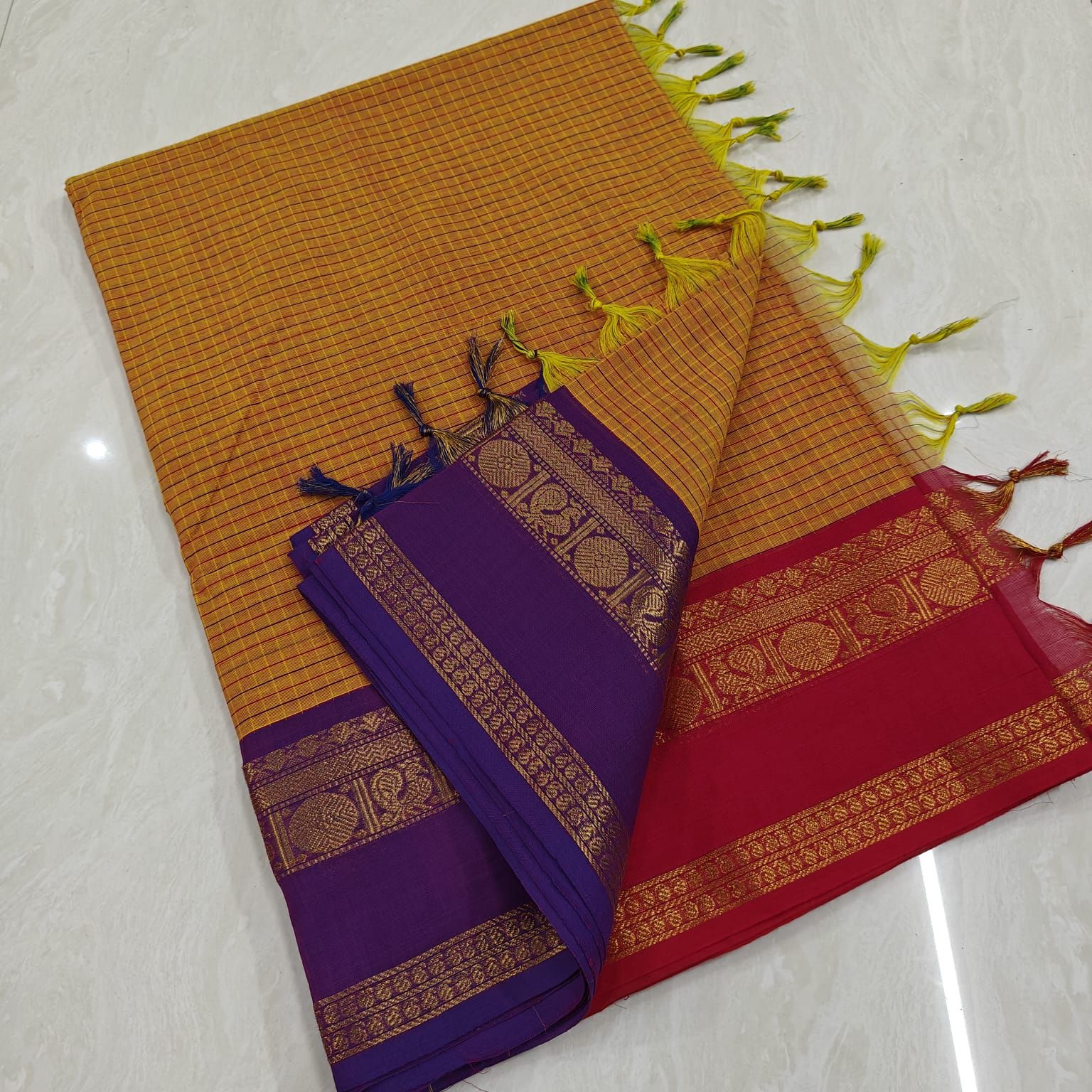 Ganga Jamuna border kanchi cotton saree Code: HOSGJ 310