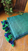 Pure Mul cotton Mixed green Handloom Sarees Code: HOSMG 305