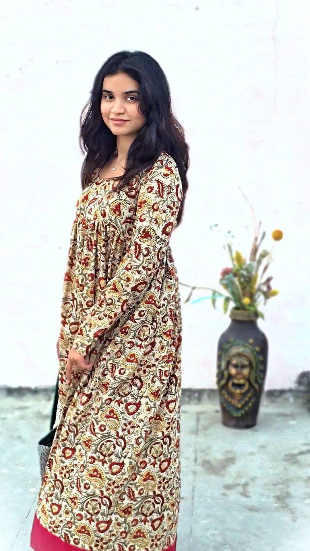 Kalamkari Block Print Maxi Dress Code: HOSKM 120