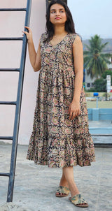 Block printed Kalamkari frockCODE: HOSKF 125