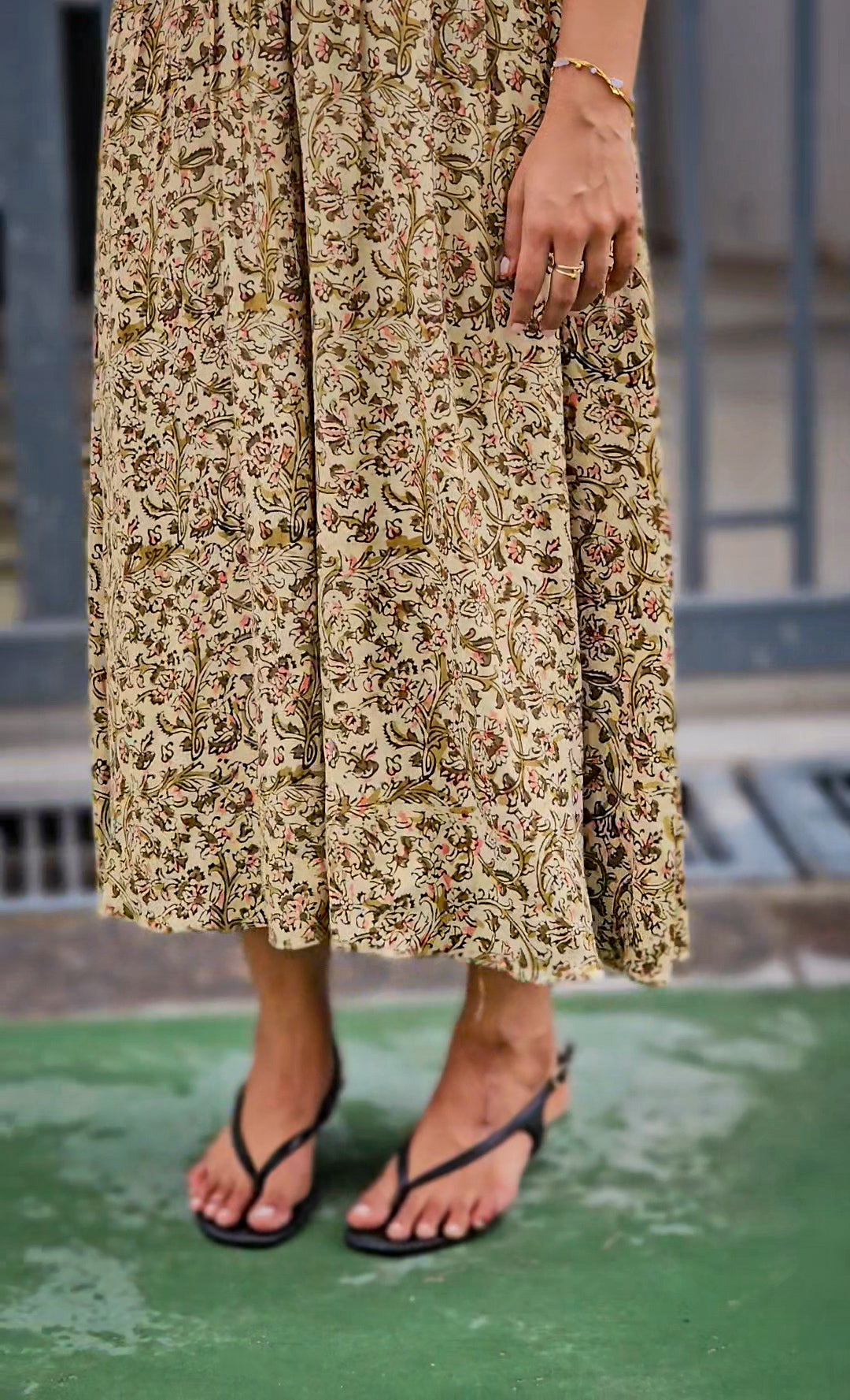 Hand block Kalamkari Silk One-Piece Dress (HOSKS_M1)