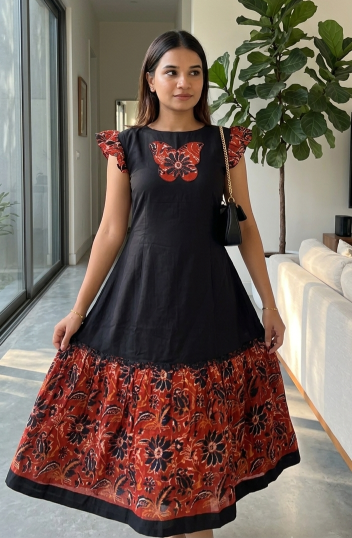 Mul cotton printed frock