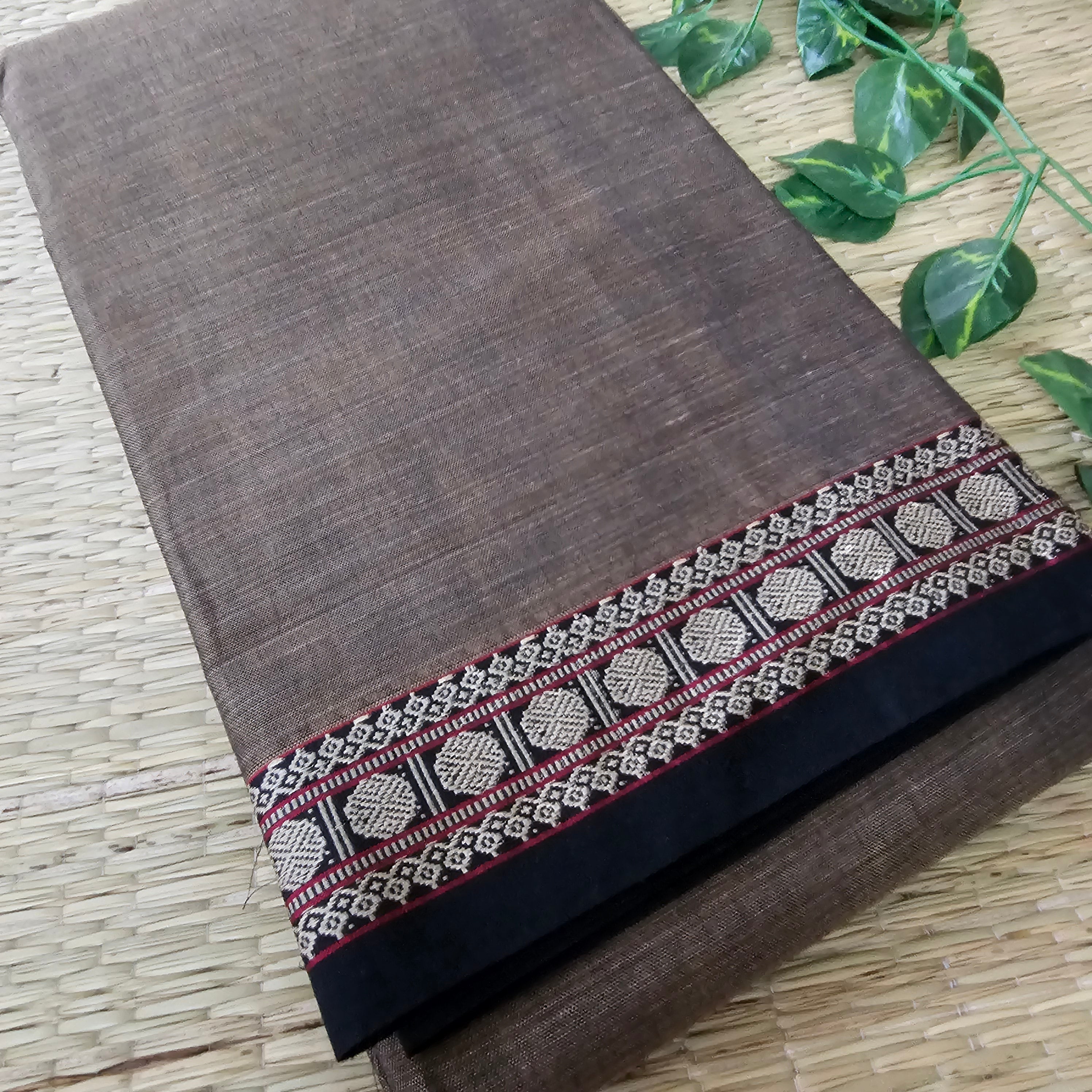 Brown Narayanpet handloom saree (HOS_NBR_105)