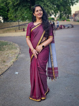 Brown Narayanpet Cotton Handloom Saree( HOS_NB_102)