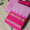 Pink checks Gap border saree (HOS_KP 011)