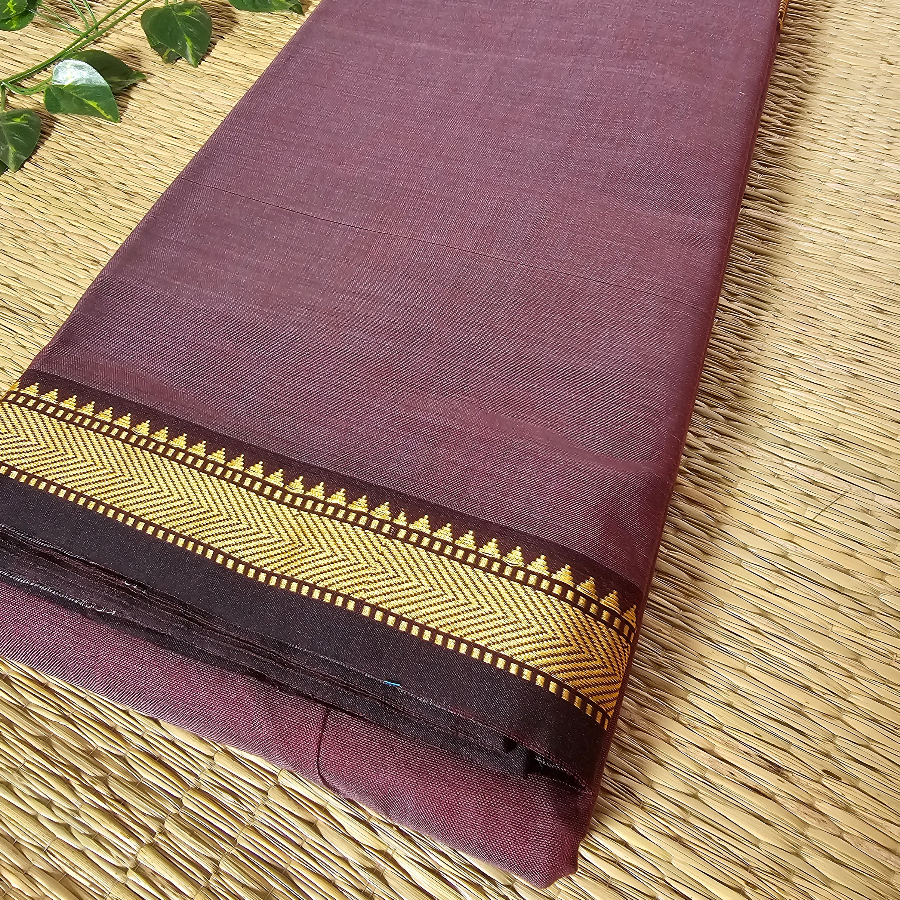 Brown Narayanpet Cotton Handloom Saree( HOS_NB_102)