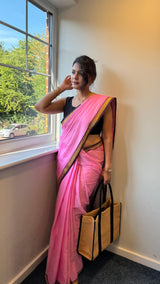 Pink Narayanpet handloom saree