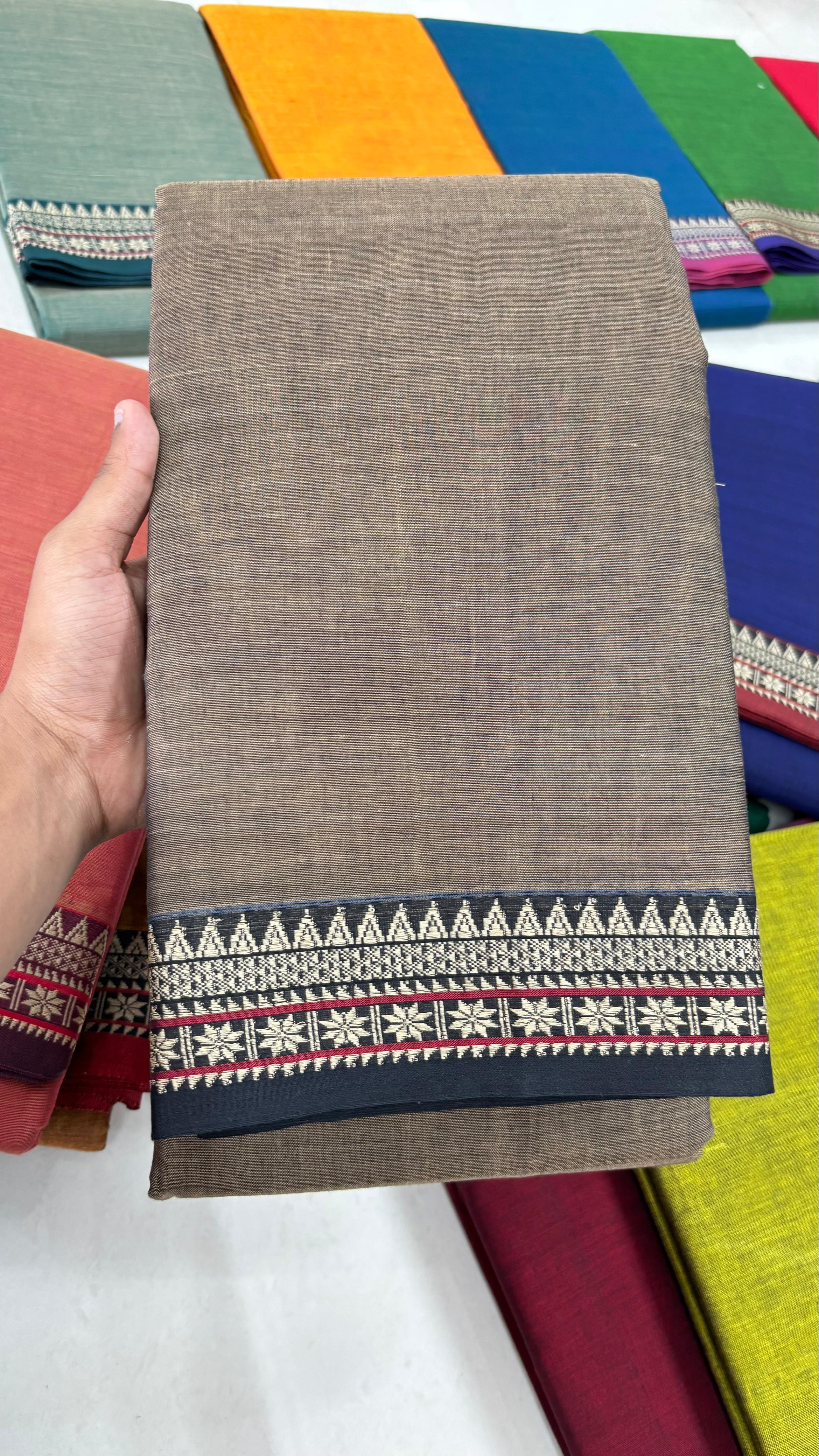 Brown Narayanpet Saree Code: HOSNB 302