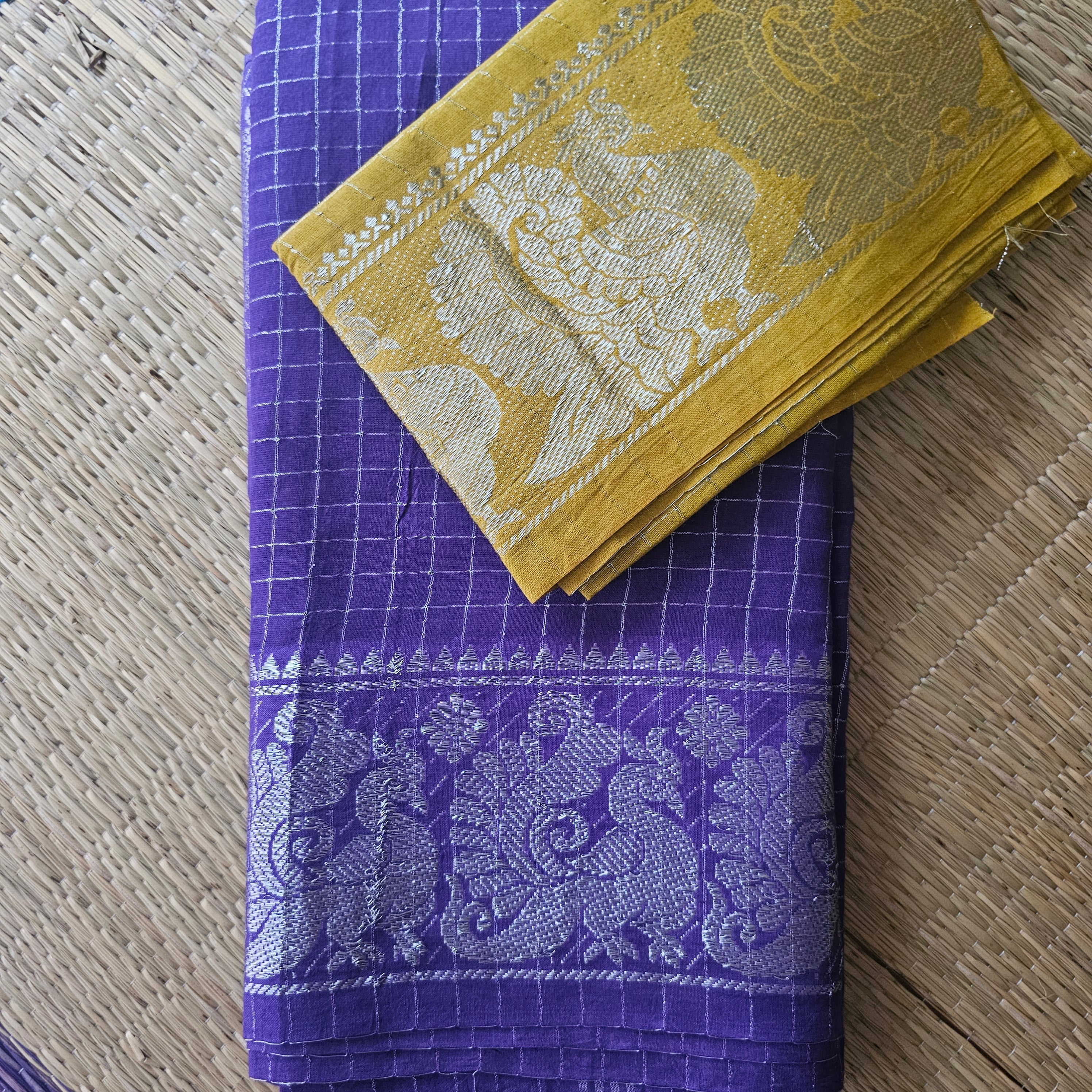 Sungudi sarees with contrast blouse, Code: HOSSS 321
