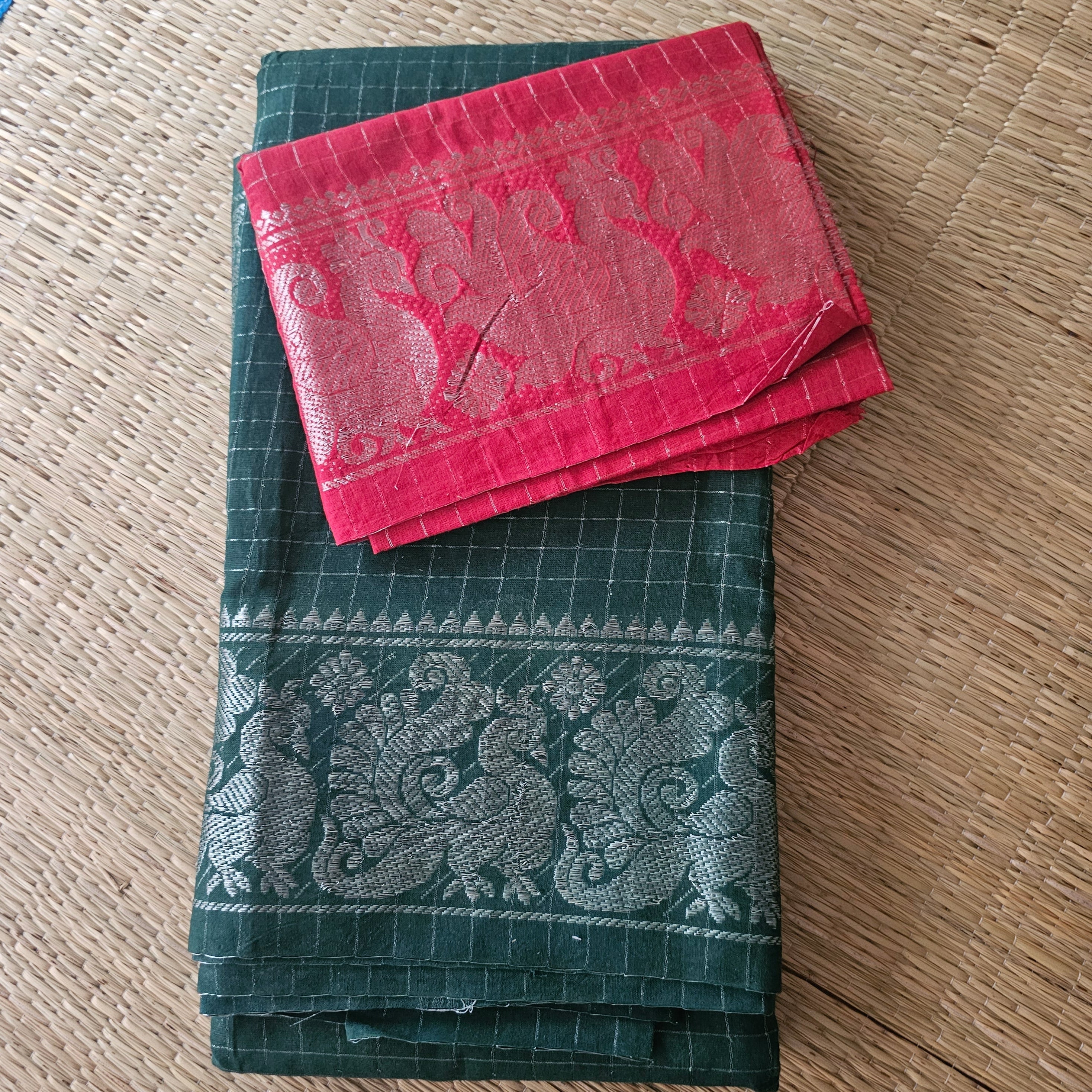 Sungudi sarees with contrast blouse, Code: HOSSS 321