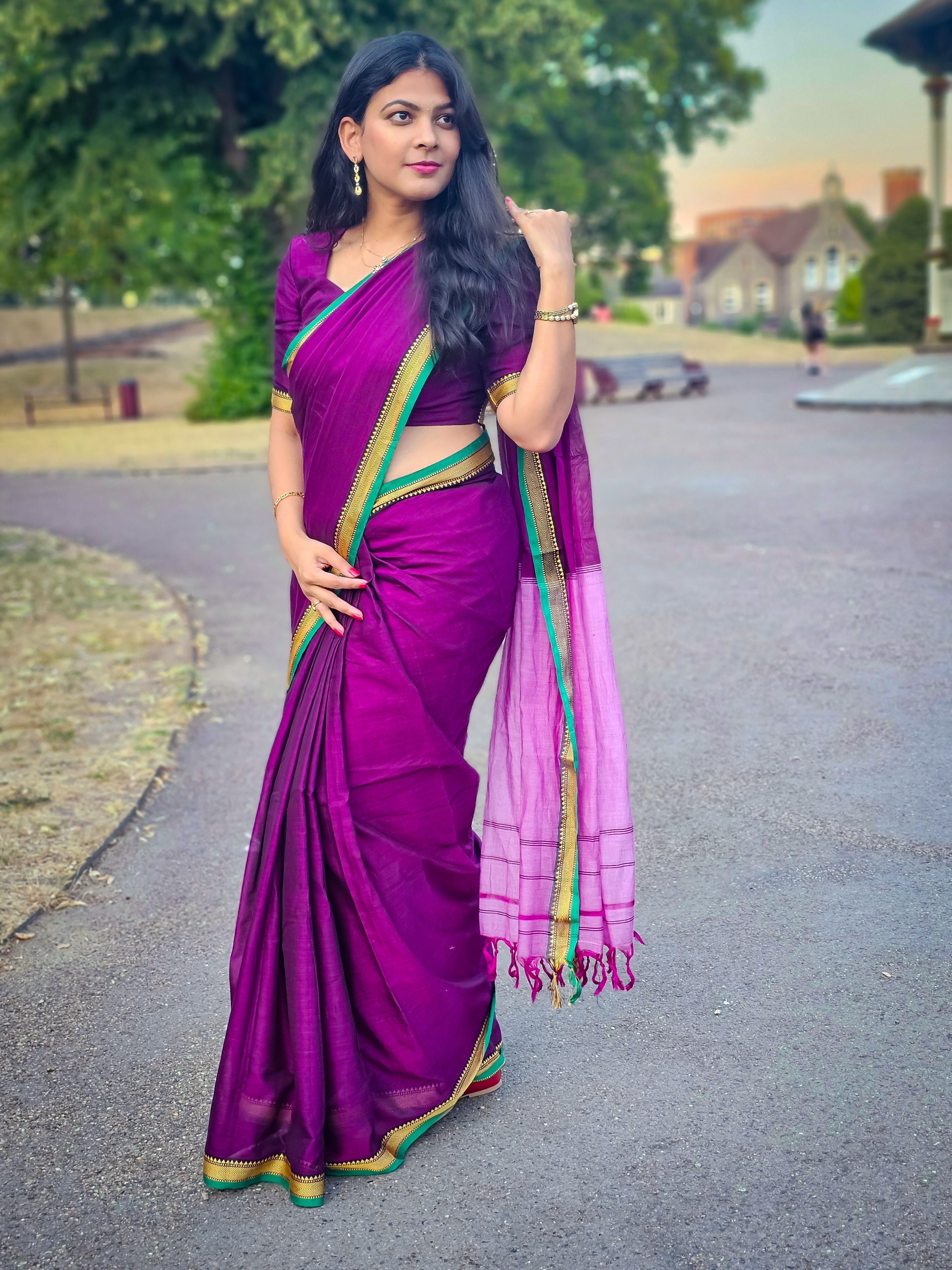Purple Narayanpet Handloom saree (HOS_NPR_102)