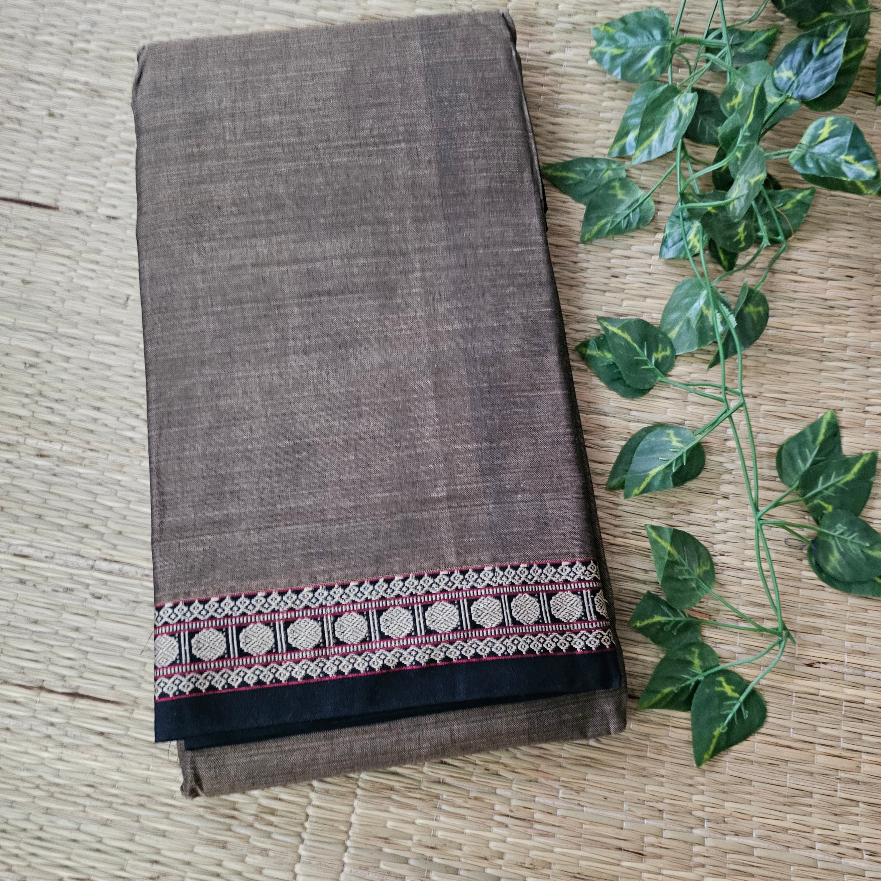 Brown Narayanpet handloom saree (HOS_NBR_105)