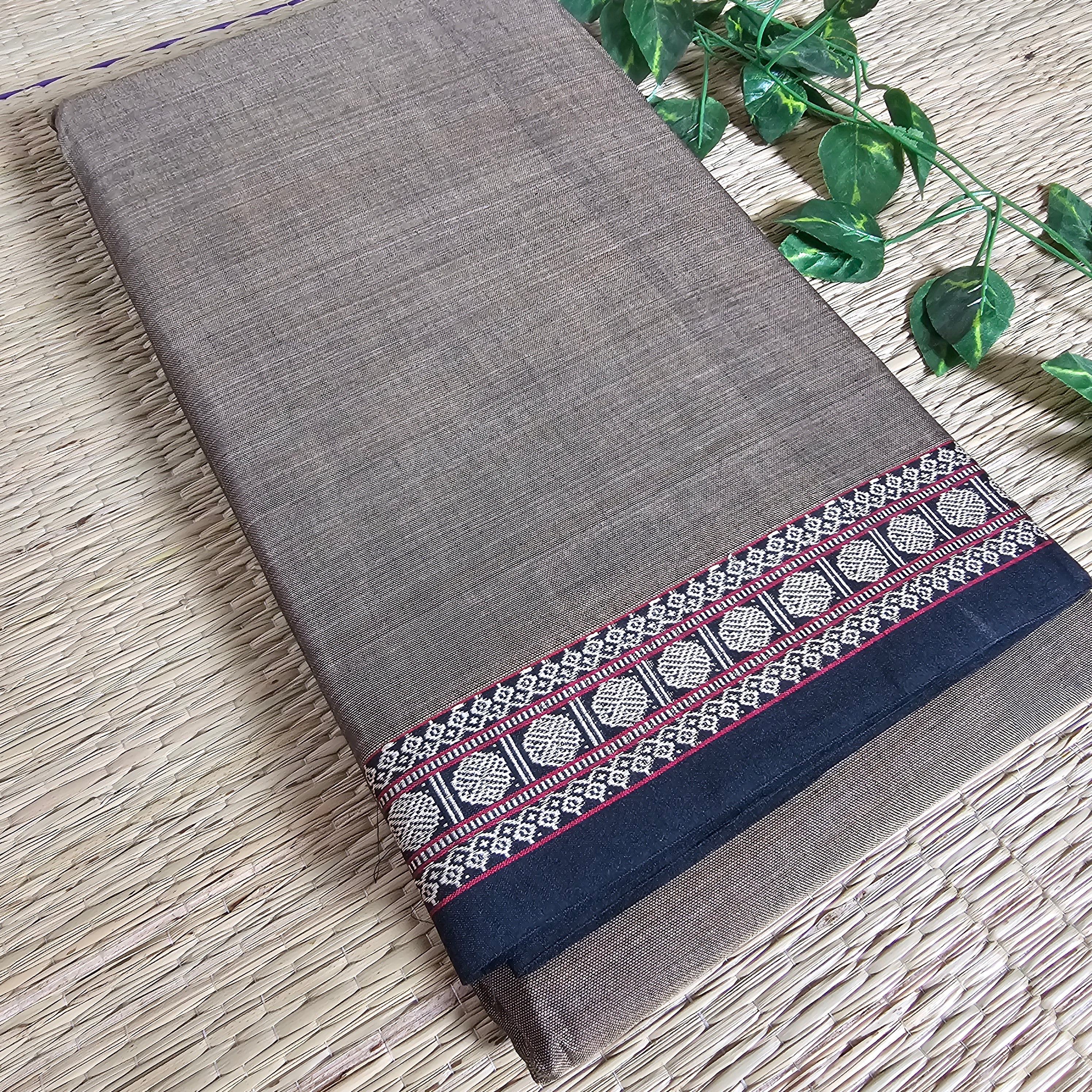 Brown Narayanpet handloom saree (HOS_NBR_105)