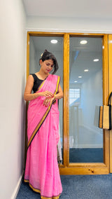 Pink Narayanpet handloom saree