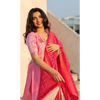 Pink Mangalagiri Kurti and Ikkat Dupatta Set Code: HOSIP 110