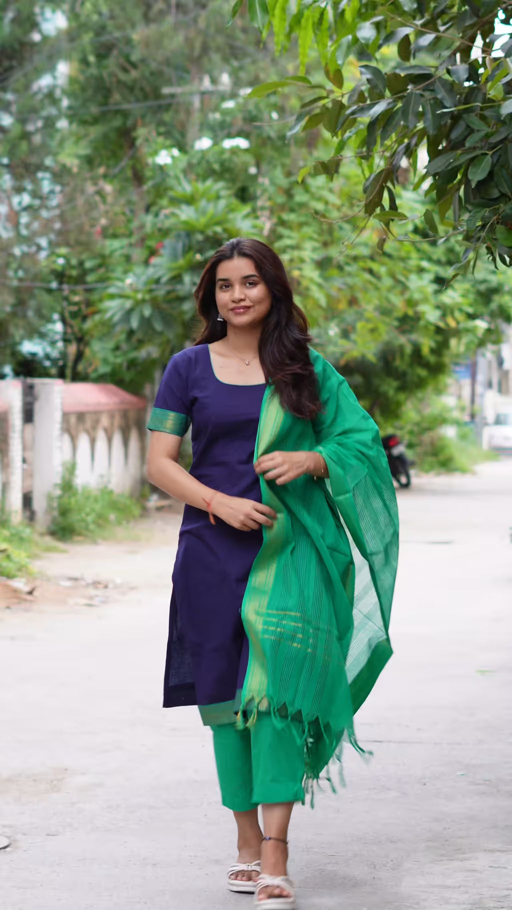 Blue Mangalagiri handloom dress HOSMD 130