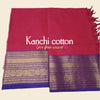 Red and blue checks kanchi cotton dress matreial