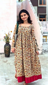 Kalamkari Block Print Maxi Dress Code: HOSKM 120