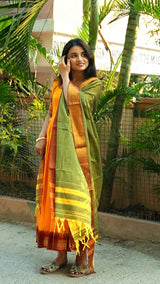 Handloom Anarkali with Narayanpet Dupatta CODE: HOSNO 121