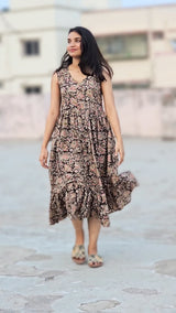Block printed Kalamkari frockCODE: HOSKF 125