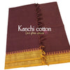 Brown and yellow Kanchi cotton checks material