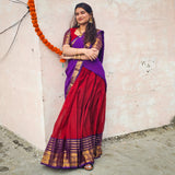 Maroon Red kanchi cotton Langa-voni set (HOS_KRV_HS01)