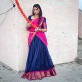 Blue and Pink kanchi cotton Langa-voni (HOS_KBP_HS02)