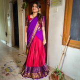 Maroon Red kanchi cotton Langa-voni set (HOS_KRV_HS01)