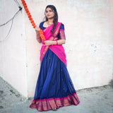 Blue and Pink kanchi cotton Langa-voni (HOS_KBP_HS02)