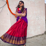Maroon Red kanchi cotton Langa-voni set (HOS_KRV_HS01)